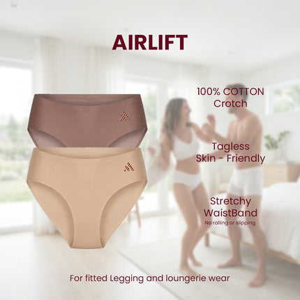 MAROON Find My Skin Tone Airlift Zero Panty Lines Air Light Control Fitted Clothes and Loungewear Low Rise No Show Pantylines Air Skin Feel No-Pressure Bond Seamless Bonded Panty
