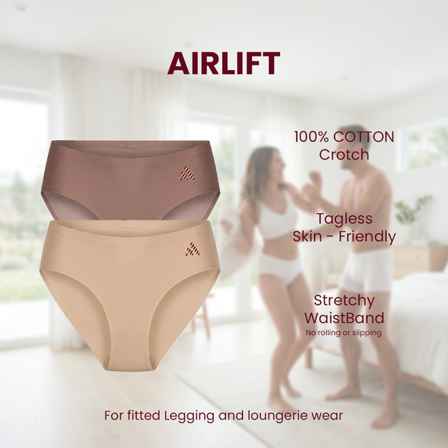 MAROON Find My Skin Tone Airlift Zero Panty Lines Air Light Control Fitted Clothes and Loungewear Low Rise No Show Pantylines Air Skin Feel No-Pressure Bond Seamless Bonded Panty