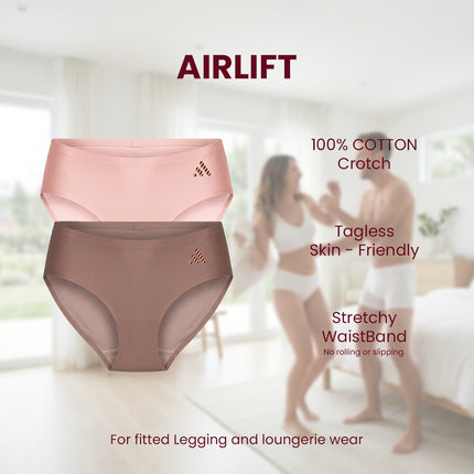 MAROON Find My Skin Tone Airlift Zero Panty Lines Air Light Control Fitted Clothes and Loungewear Low Rise No Show Pantylines Air Skin Feel No-Pressure Bond Seamless Bonded Panty