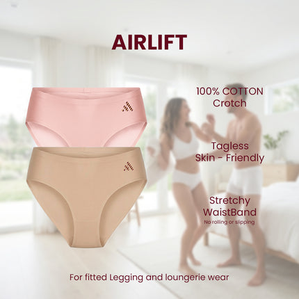 MAROON Find My Skin Tone Airlift Zero Panty Lines Air Light Control Fitted Clothes and Loungewear Low Rise No Show Pantylines Air Skin Feel No-Pressure Bond Seamless Bonded Panty