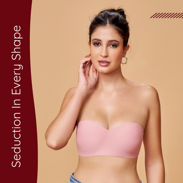 MAROON Mistpink Seamless Padded Non-Wired Multiway Balconette Bra for Women