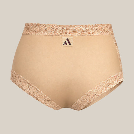 MAROON Find My Skin Tone Cotton Elastane High Rise Briefs Soft Stretchy Full Coverage High Waist Hold Zero Roll Grip Vanishing Waistband Hipster Panty