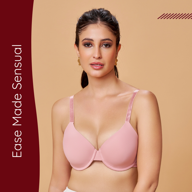 MAROON Mistpink Seamless Padded Underwired Full Coverage T-Shirt Bra for Women