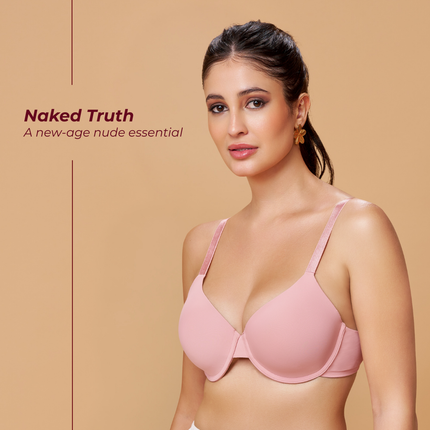 MAROON Mistpink Seamless Padded Underwired Full Coverage T-Shirt Bra for Women