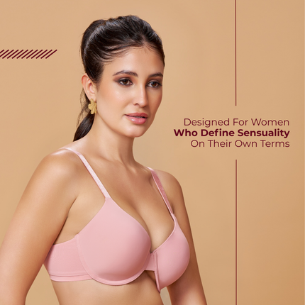 MAROON Mistpink Seamless Padded Underwired Full Coverage T-Shirt Bra for Women