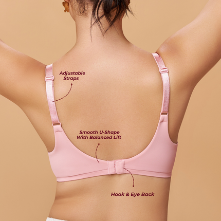 MAROON Mistpink Seamless Padded Underwired Full Coverage T-Shirt Bra for Women