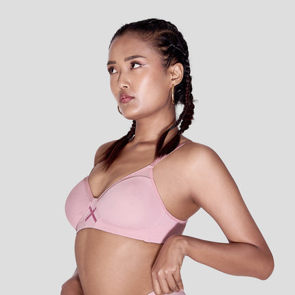 MAROON Find My Skin Tone Seamless Non-Padded T-Shirt Cloud Soft Lift Active Stretch Women Everyday Bra - Strawberry