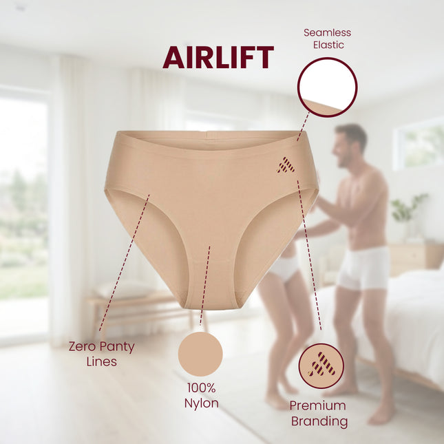 MAROON Find My Skin Tone Airlift Zero Panty Lines Air Light Control Fitted Clothes and Loungewear Low Rise No Show Pantylines Air Skin Feel No-Pressure Bond Seamless Bonded Panty