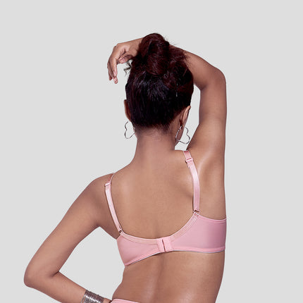 MAROON Find My Skin Tone Seamless Non-Padded T-Shirt Elevated Coverage Graceful minimizer Structured Shoulder Women Everyday Bra - Strawberry