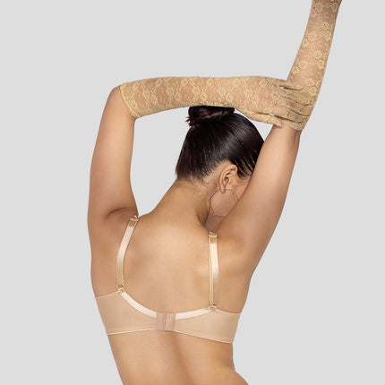 MAROON Find My Skin Tone Seamless Non-Padded T-Shirt Elevated Coverage Graceful minimizer Structured Shoulder Women Everyday Bra - Caramel