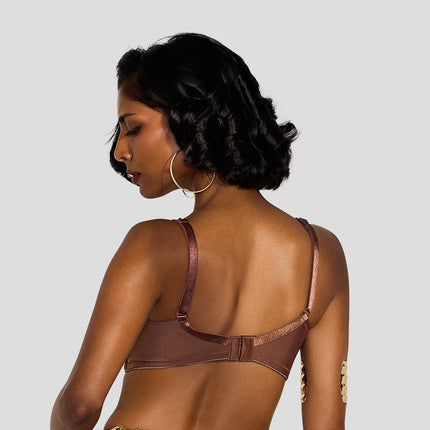 MAROON Find My Skin Tone Seamless Non-Padded T-Shirt Elevated Coverage Graceful minimizer Structured Shoulder Women Everyday Bra - Chocolate