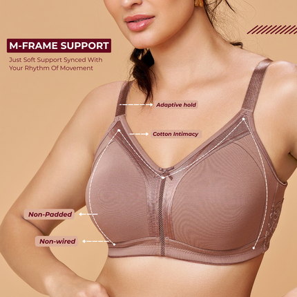MAROON Mocha Seamless Non-Padded Non-Wired Full Coverage Everyday Bra for Women