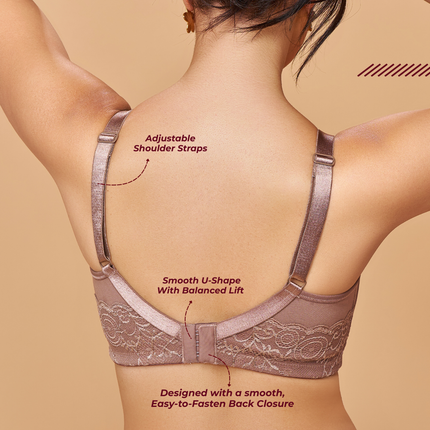 MAROON Mocha Seamless Non-Padded Non-Wired Full Coverage Everyday Bra for Women