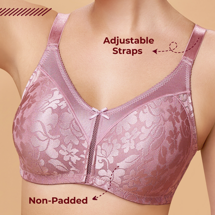 MAROON Mistpink Seamless Non-Padded Non-Wired Minimizer Full Coverage Bra for Women