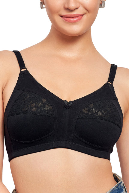 Black cotton bra