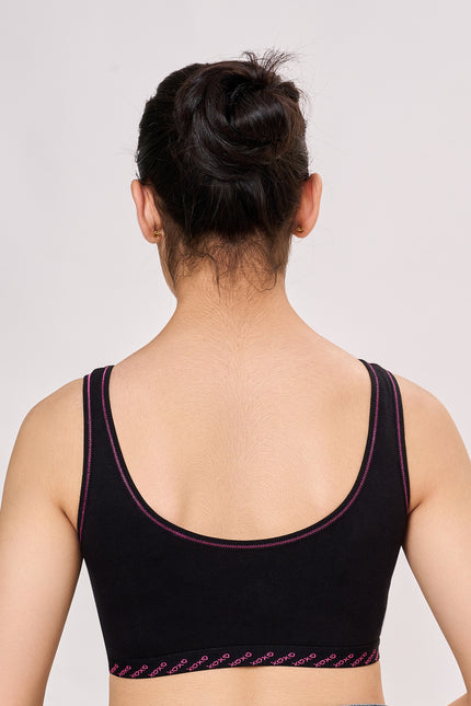 MAROON Nikki Beginner Bra for Girls, Cotton Lycra Non-Padded Full Coverage Seamless Beginners Non-Wired Bra with Regular Broad Strap, Activewear Training Bra for Teenagers.