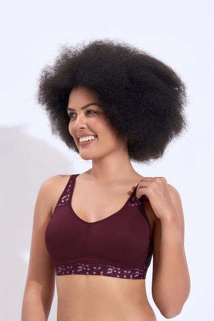 Maroon seamless sports bra