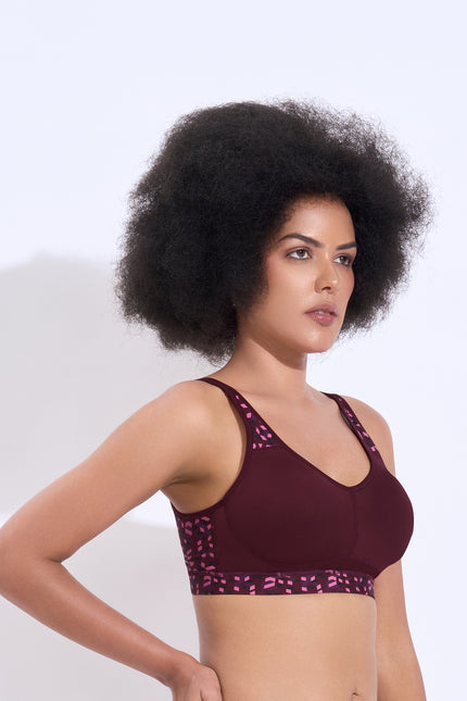 Maroon full coverage bra