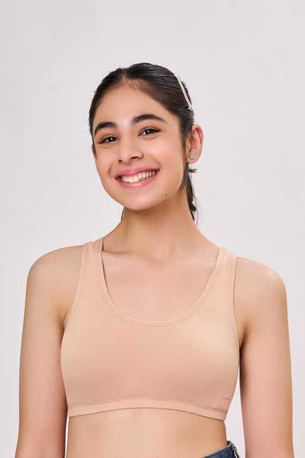 cotton nude sports bra